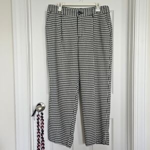 Stylish Black and White Houndstooth Pants